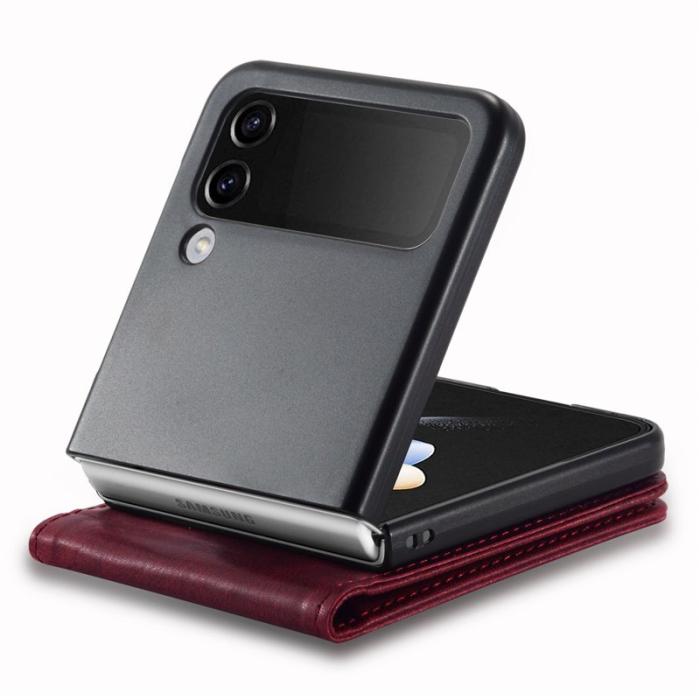 LC.imeeke - LC.IMEEKE för Samsung Galaxy Z Flip4 Fodral KonstLäder - Röd