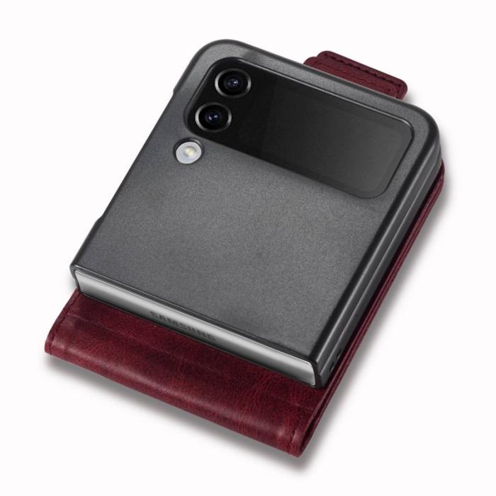 LC.imeeke - LC.IMEEKE för Samsung Galaxy Z Flip4 Fodral KonstLäder - Röd
