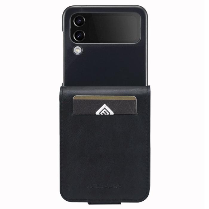 LC.imeeke - LC.IMEEKE för Samsung Galaxy Z Flip4 Fodral KonstLäder - Svart