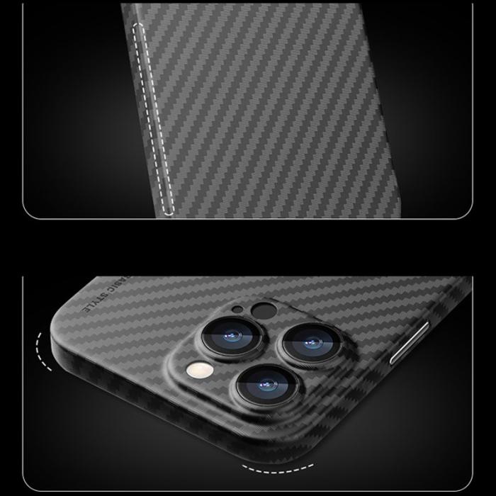 X-Level - X-LEVEL Mobilskal till iPhone 13 Pro Max Kolfiber Textur Svart