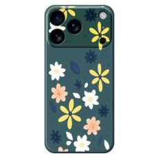 A-One Brand - iPhone 17 Pro Max Mobilskal Colorful Floral Blue Leaves TPU - Grön