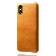 A-One Brand - Sony Xperia 10 VII Mobilskal Calfskin Texture PU-Läder - Orange