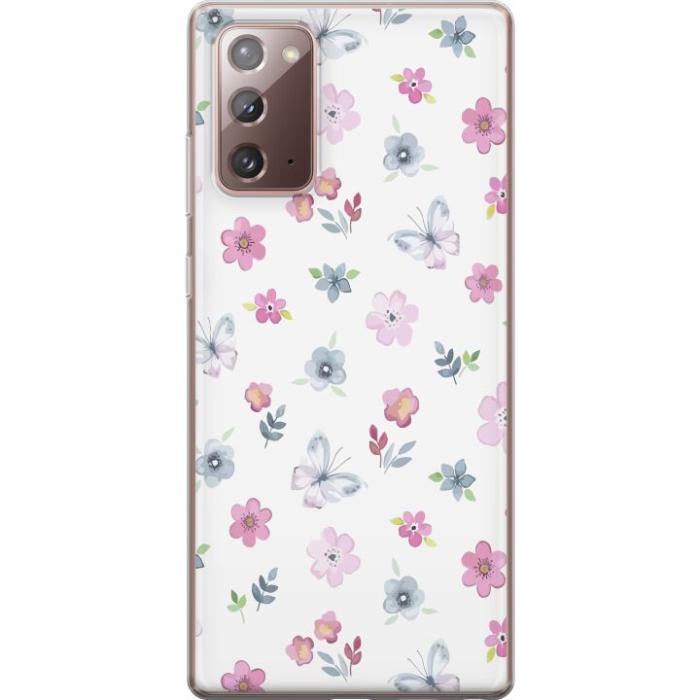 iSecrets - Mobilskal till Samsung Galaxy Note20 med Blommor och fjärillar