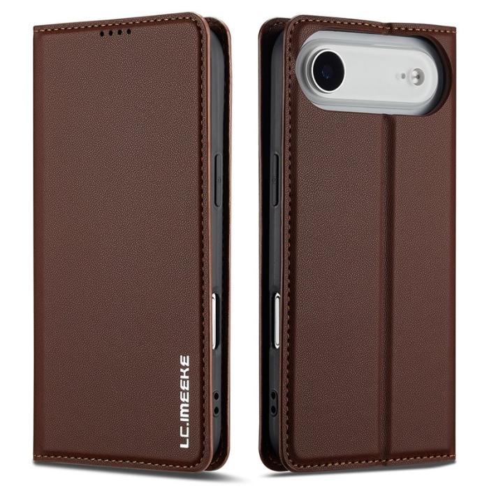 LC.imeeke - LC.IMEEKE L1 Series iPhone Air Plånboksfodral Konstläder - Brun