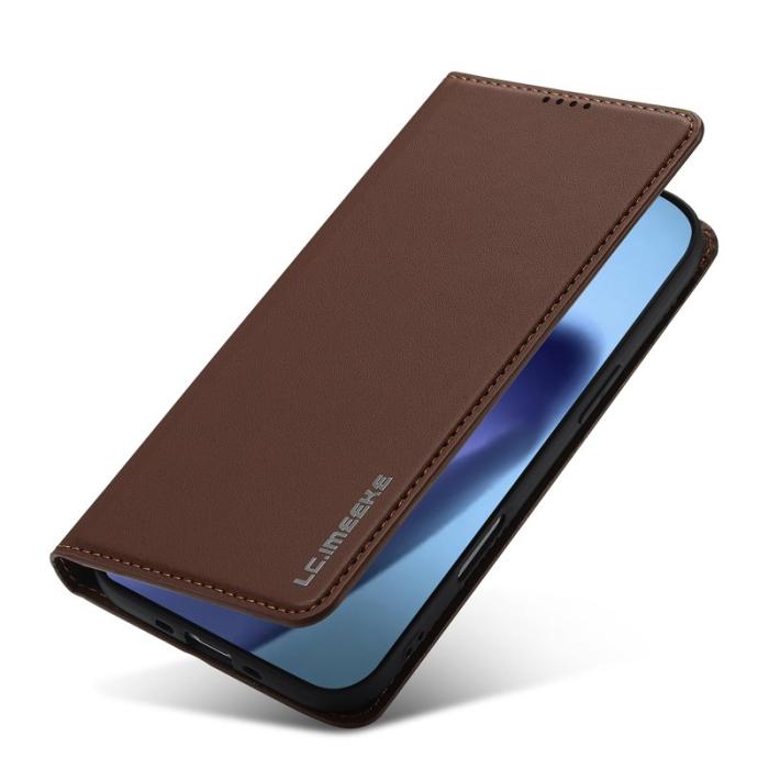 LC.imeeke - LC.IMEEKE L1 Series iPhone Air Plånboksfodral Konstläder - Brun