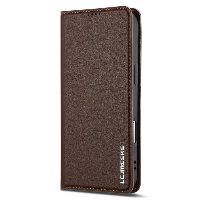 LC.imeeke - LC.IMEEKE L1 Series iPhone Air Plånboksfodral Konstläder - Brun
