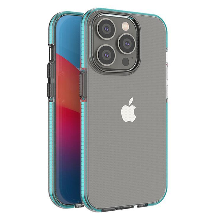 iPhone 14 Pro Skal Spring Silicone med Ram - Ljusblå | 2353 | AlltMobil