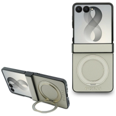 Guess - Guess Mobilskal F&ouml;r Galaxy Z Flip 8 MagSafe Ring Stand Grained Classic Logo