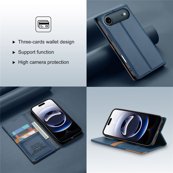 N.BEKUS - N.BEKUS iPhone Air Plånboksfodral RFID Blocking P3 - Blå