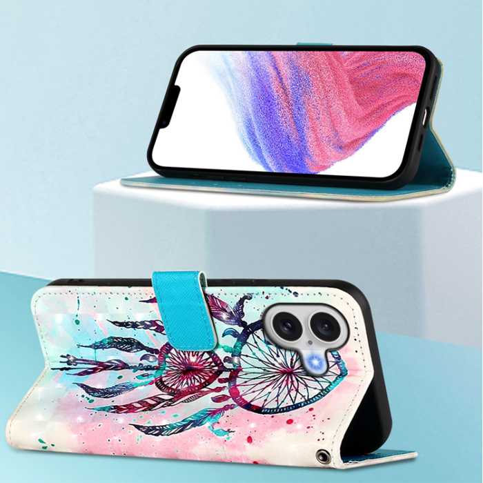 A-One Brand - iPhone 17 Plånboksfodral Printing Pattern Med Strap