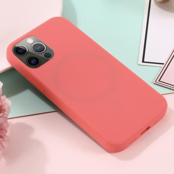 OEM - iPhone 14 Pro Skal Magsafe Silicone Ultra Slim - Skrikrosa