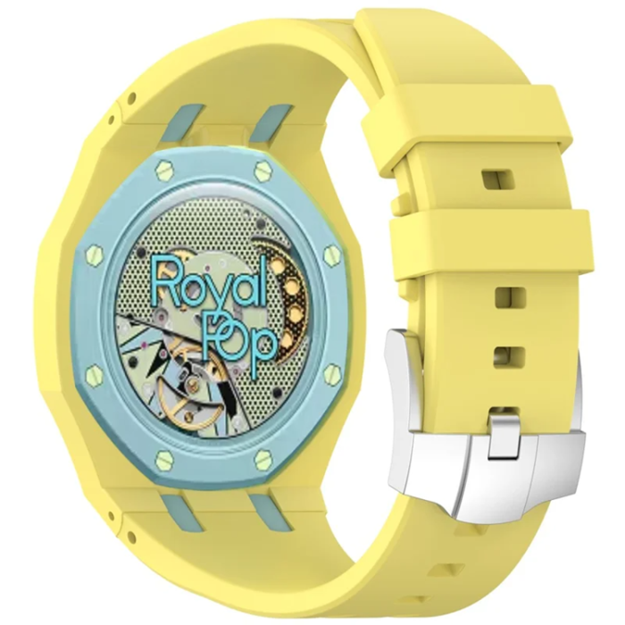 A-One Brand - Swatch Royal Pop Silikonarmband - Gul/Ljusblå