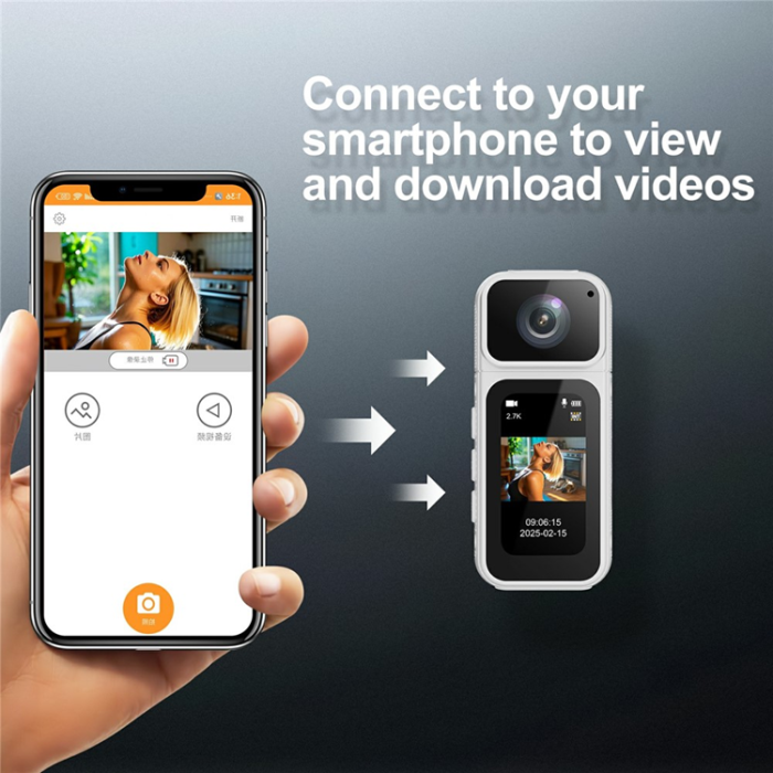 OEM - Mini Action WiFi TumKamera 2.7K Ultra HD 1.47 tums Skärm S80 - Svart