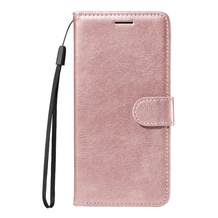 OEM - ABEEL Samsung Galaxy S26 Plus Plånboksfodral Konstläder Med Rem - Roséguld