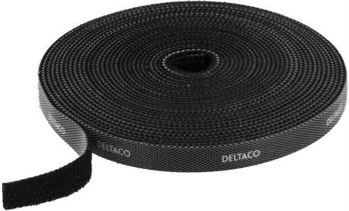 DELTACO kardborrband på rulle, bredd 10mm, 5m - Svart | 3541 | AlltMobil