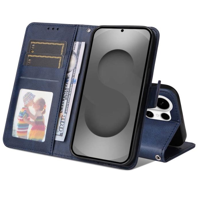 OEM - Samsung Galaxy S26 Ultra Fodral Konstläder Folio Flip - Blå