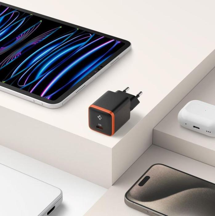 UTGATT - Spigen Snabbladdare 30W EE301EU Arcstation Essential - Svart