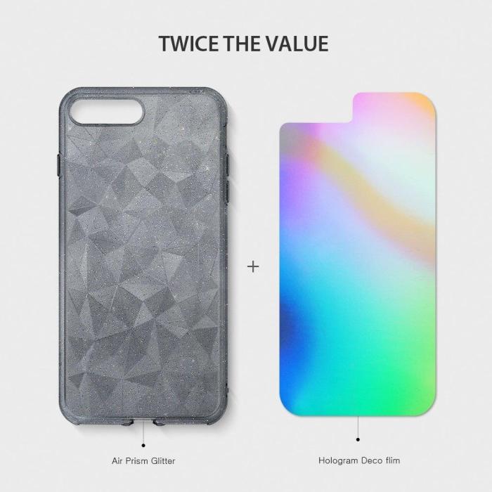 UTGATT4 - Ringke Air Prism Glitter Skal till iPhone 8 Plus / 7 Plus - Grå