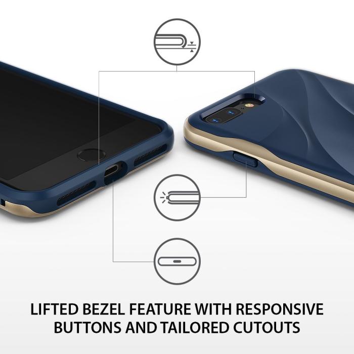 UTGATT5 - Ringke Wave Skal till iPhone 8 Plus/7 Plus - Gold
