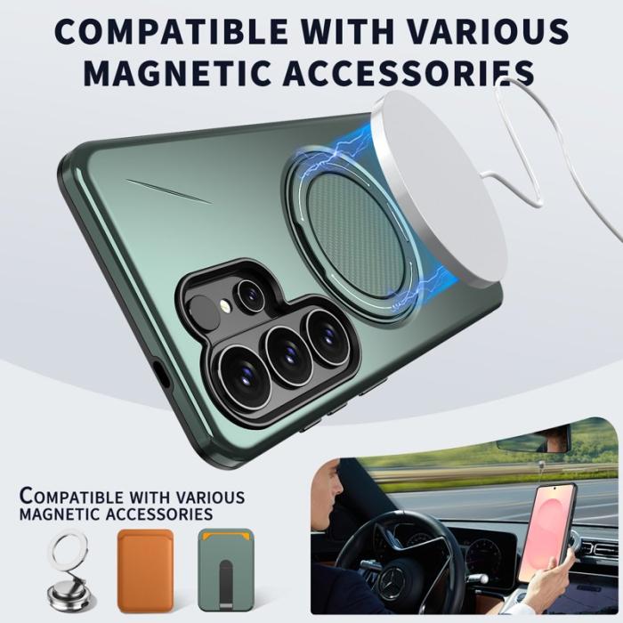 OEM - Mobilskal till Samsung Galaxy S26 Ultra Magnetiskt TPU + PC Baksida - Grön