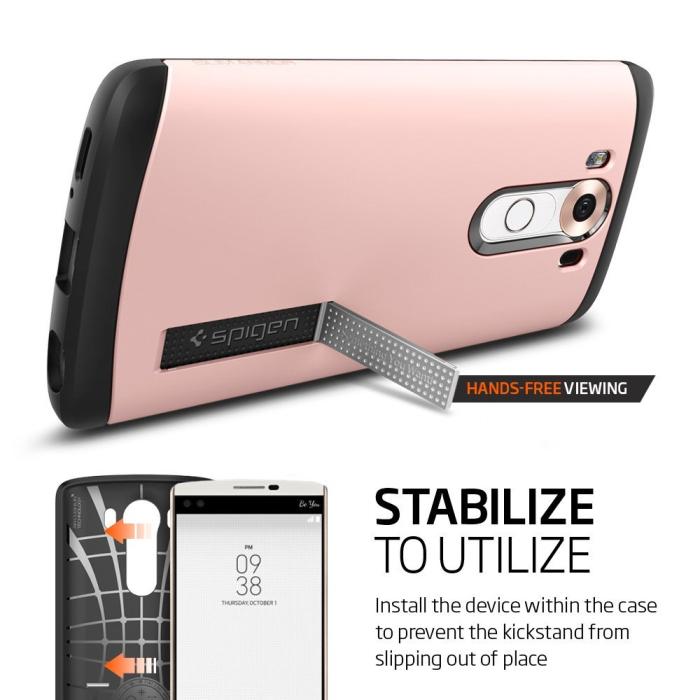 UTGATT5 - SPIGEN Slim Armor Skal till LG V10 - Rose Gold