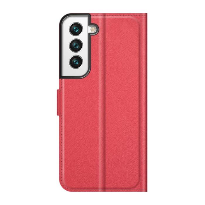 OEM - Litchi Magnetic Fodral Galaxy S22 Plus 5G - Röd