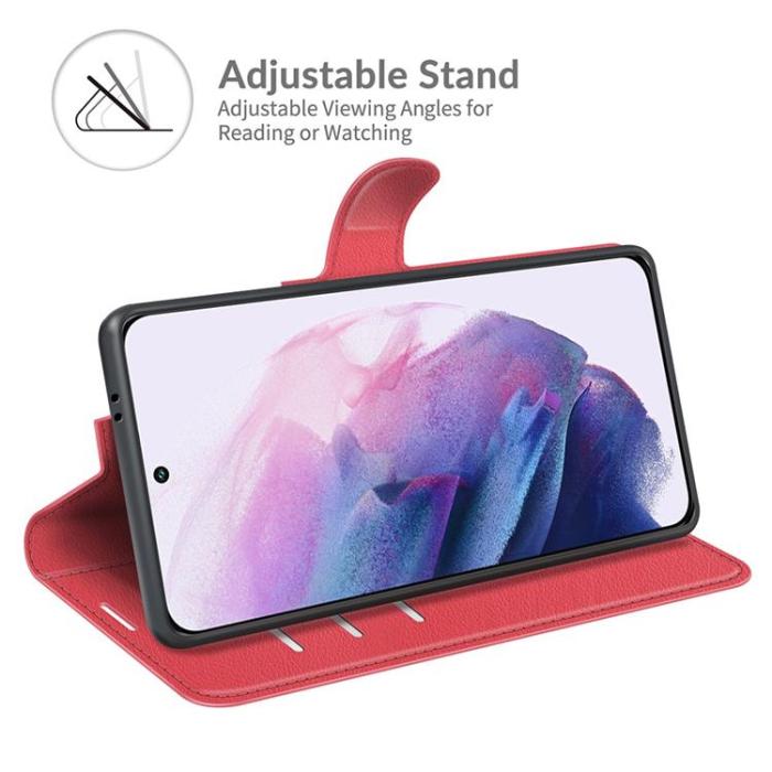 OEM - Litchi Magnetic Fodral Galaxy S22 Plus 5G - Röd