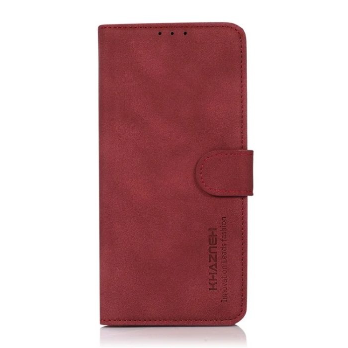 KHAZNEH - Khazneh iPhone 17 Pro Max Plånboksfodral Läder - Röd