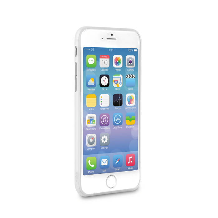 UTGATT5 - Puro Cover iPhone 6 / 6S Ultra-Slim 0.3 (Vit/Transparent) + Skärmskydd
