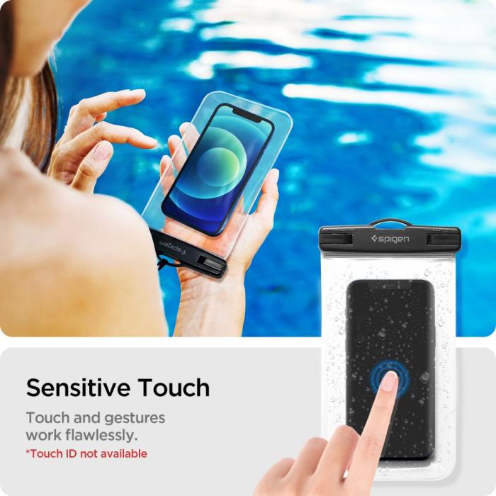Spigen - Spigen 2-Pack Universala Vattentät Mobilväskor A601 - Crystal Clear
