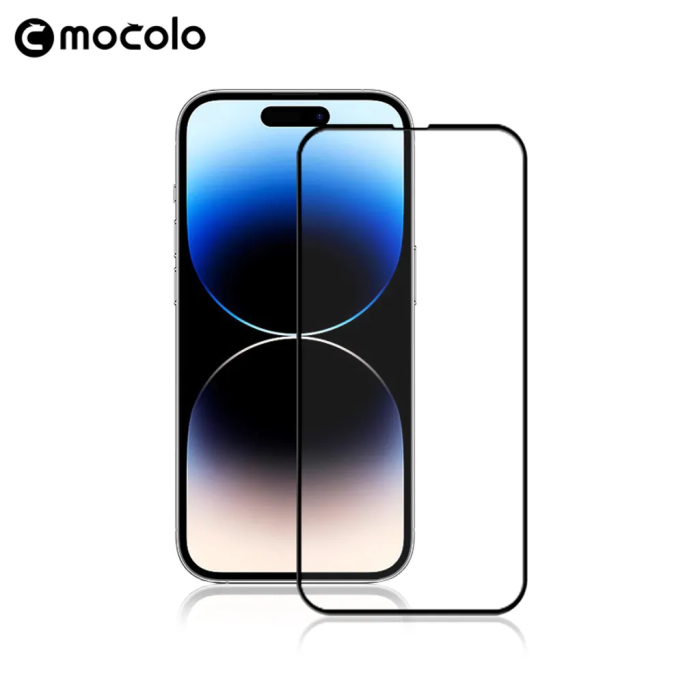 Mocolo - Mocolo iPhone 15 Pro Max Härdat Glas Skärmskydd 2.5D - Svart