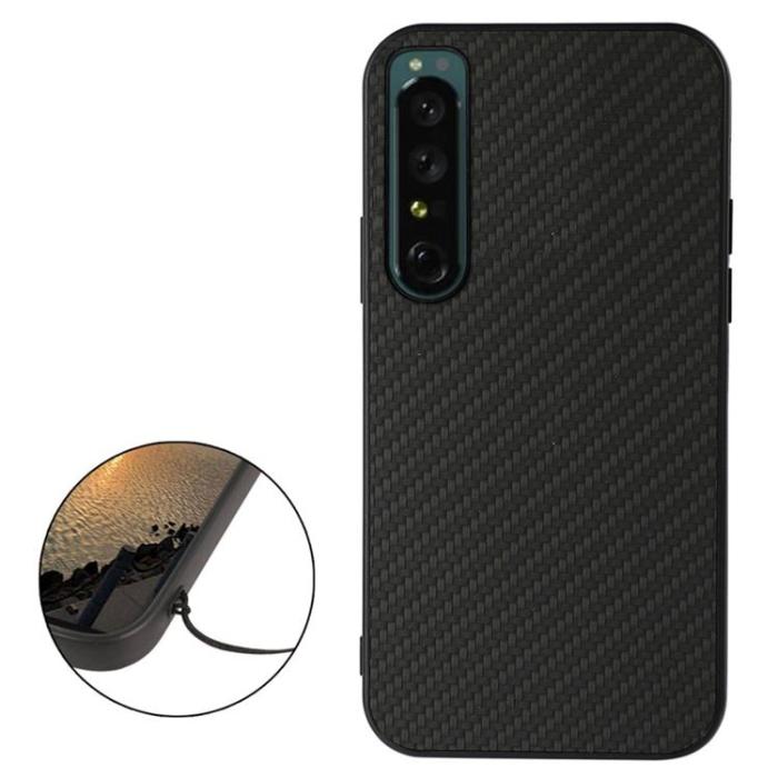 A-One Brand - Sony Xperia 1 IV Skal Carbon Fiber Drop-proof - Svart