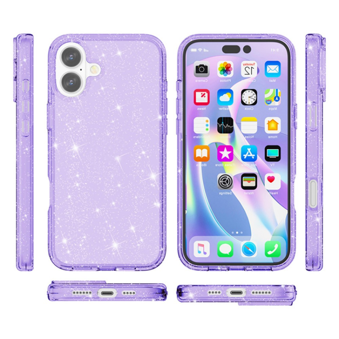 A-One Brand - iPhone 17 Mobilskal Glittrande Puderglitter - Lila