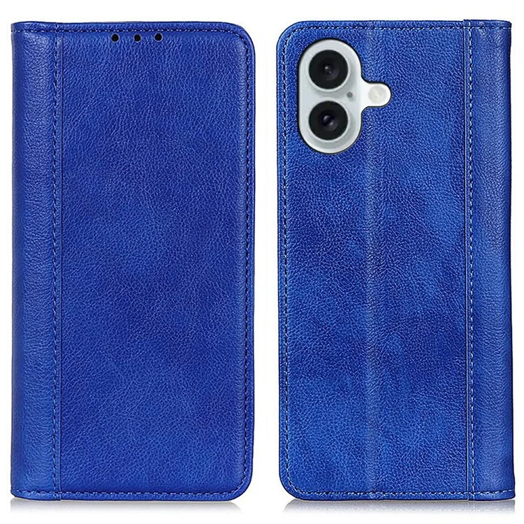 iPhone 17 Plånboksfodral Äkta Läder Litchi - Blå | 2353 | AlltMobil