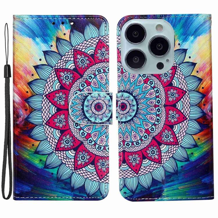 iPhone 14 Pro Plånboksfodral Folio Flip - Mandala Flower | 2353 | AlltMobil