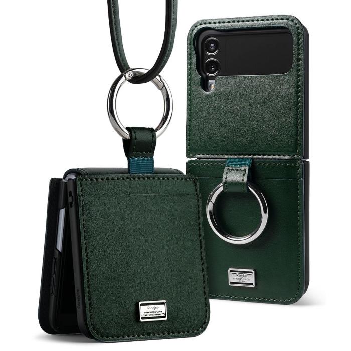 UTGATT - Ringke Galaxy Z Flip 4 Halsbandsskal Signature Folio - Mörkgrön