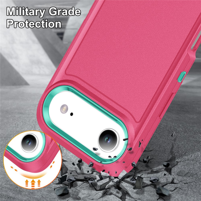 A-One Brand - iPhone 17 Air Mobilskal Kickstand Silikon - Rosa/Ljusgrön