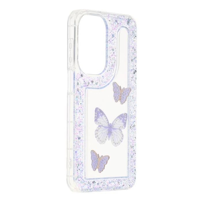 OEM - DIY Mobilskal till Samsung Galaxy A55 5G Glitter Epoxy Plast - Lila