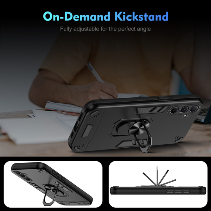A-One Brand - Galaxy A26 Mobilskal Kickstand PC+TPU Drop Defend - Svart