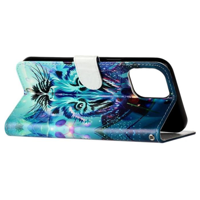 OEM - iPhone 14 Pro Plånboksfodral Folio Flip - Wolf