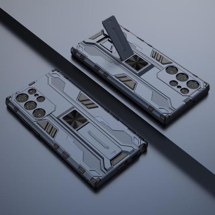 OEM - Shockproof Kickstand Skal Galaxy S22 - Blå