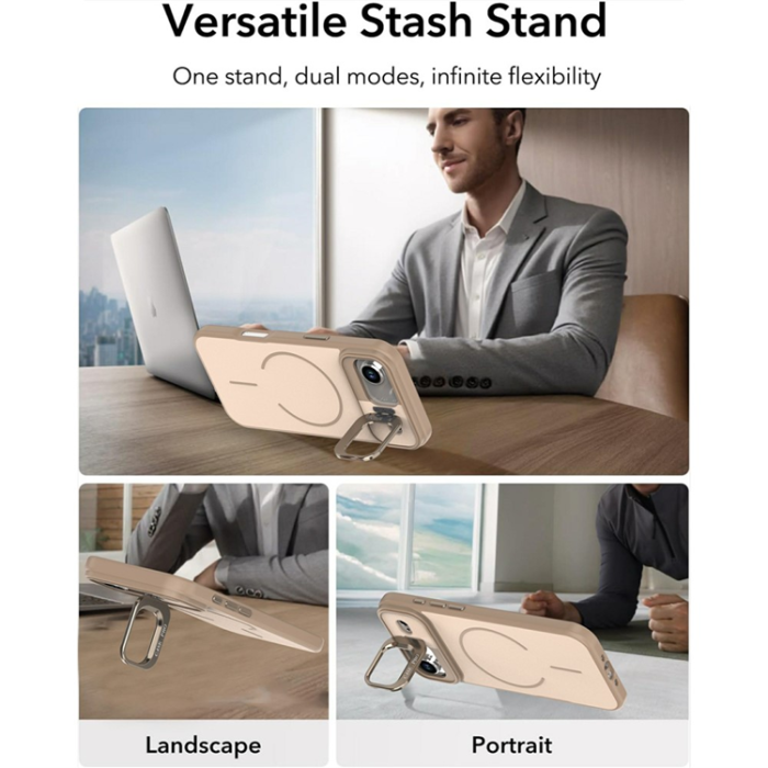 A-One Brand - iPhone Air Mobilskal MagSafe Skin-Touch Kickstand - Blå