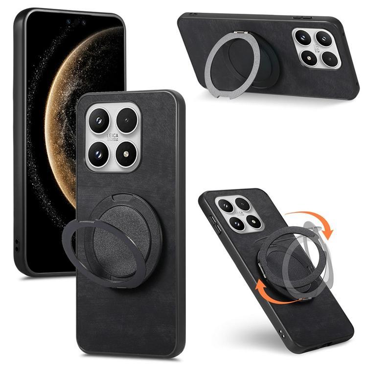 Mobilskal för Xiaomi 17 Retro Läder Rotating Kickstand (Svart) | 2353 | AlltMobil