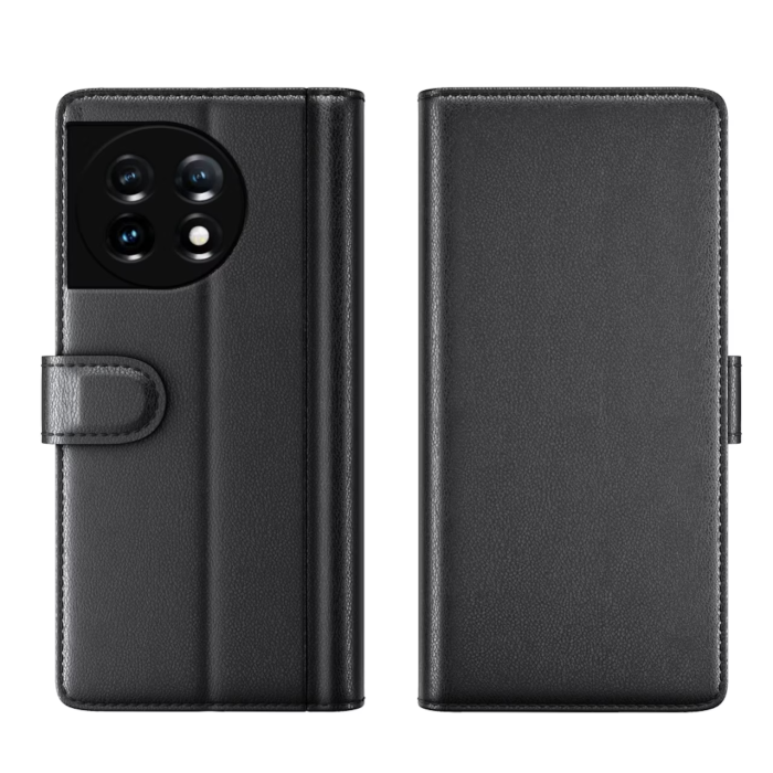 OEM - OnePlus 11 5G Plånboksfodral Äkta Läder - Svart
