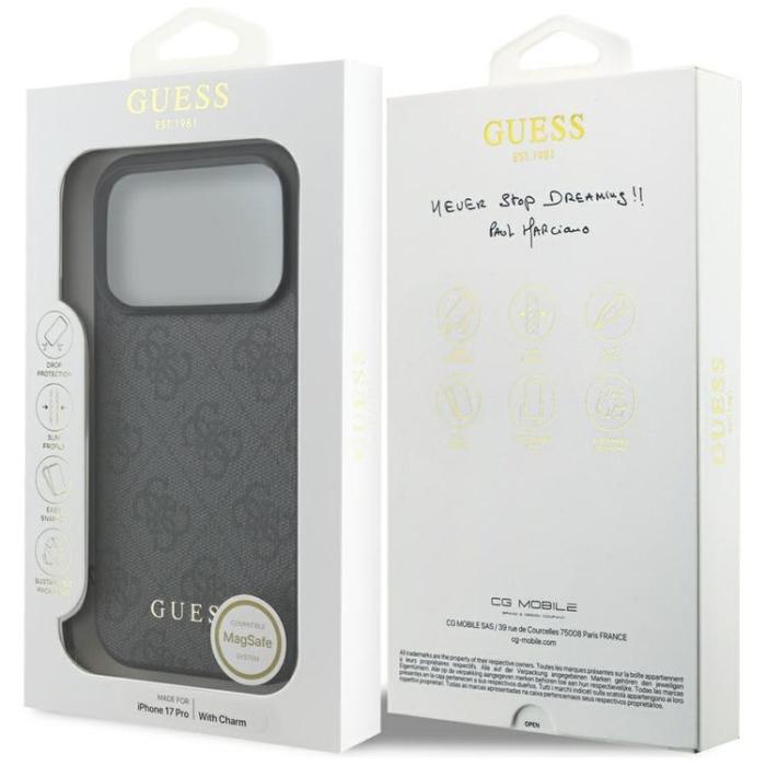 Guess - Guess iPhone 17 Pro Mobilskal MagSafe 4G Charms Collection - Svart