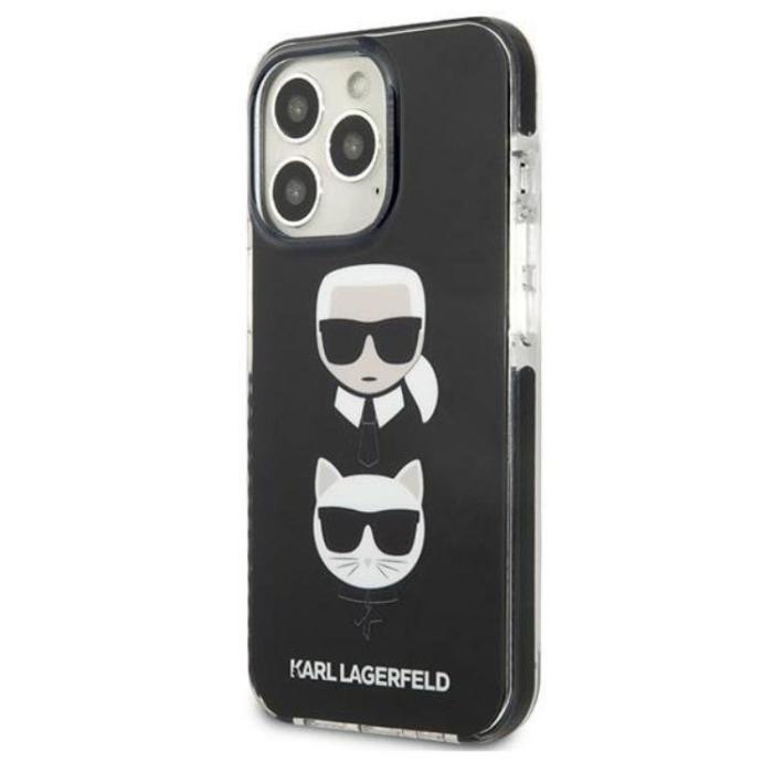 KARL LAGERFELD - KARL LAGERFELD iPhone 13 Pro Max Skal Karl & Choupette Head - Svart
