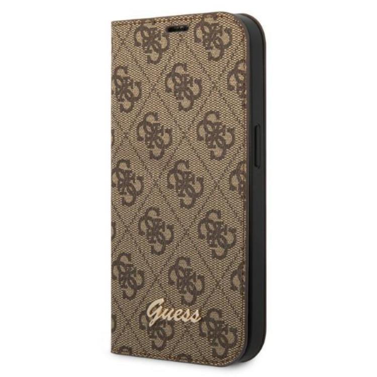 GUESS iPhone 14 Plånboksfodral 4G Vintage Gold Logo - Brun | 2353 | AlltMobil
