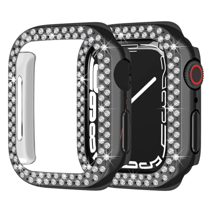 OEM - Apple Watch 4/5/6/SE (44mm) Skal Rhinestone - Svart