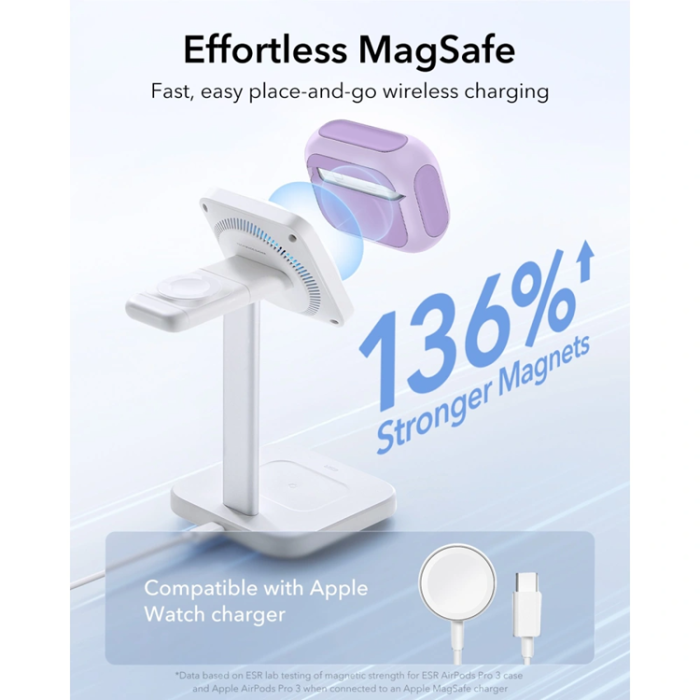 ESR - ESR Airpods Pro 3 Skal Magsafe Orbit Halolock - Vit