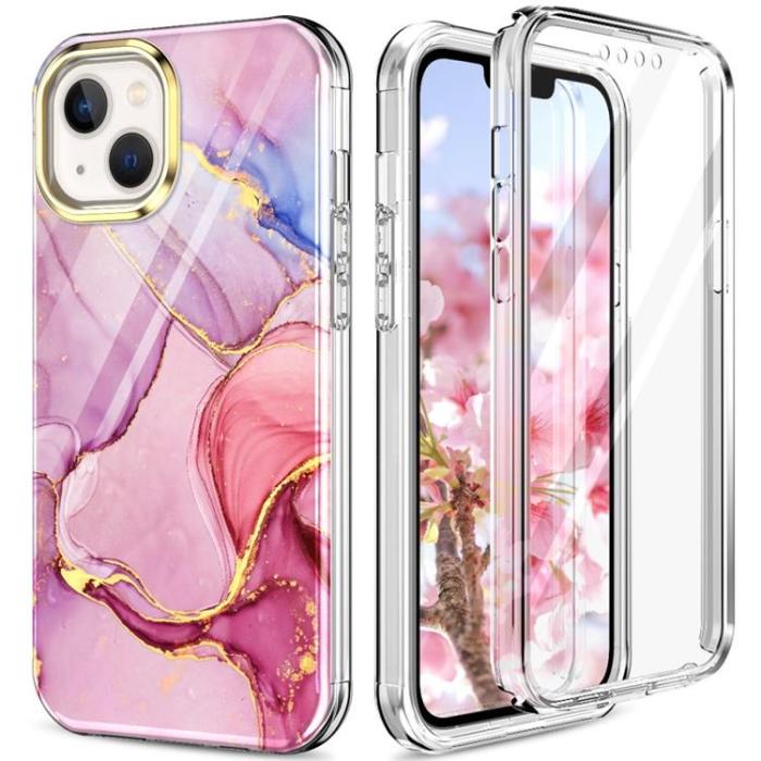 A-One Brand - iPhone 14 Plus Skal 360 Marble - Rosa